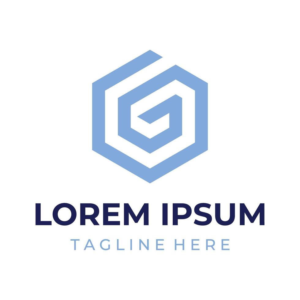 Creative simple geometric cube or hexagon box logo design. Logo for technology, media and shipping services. vector