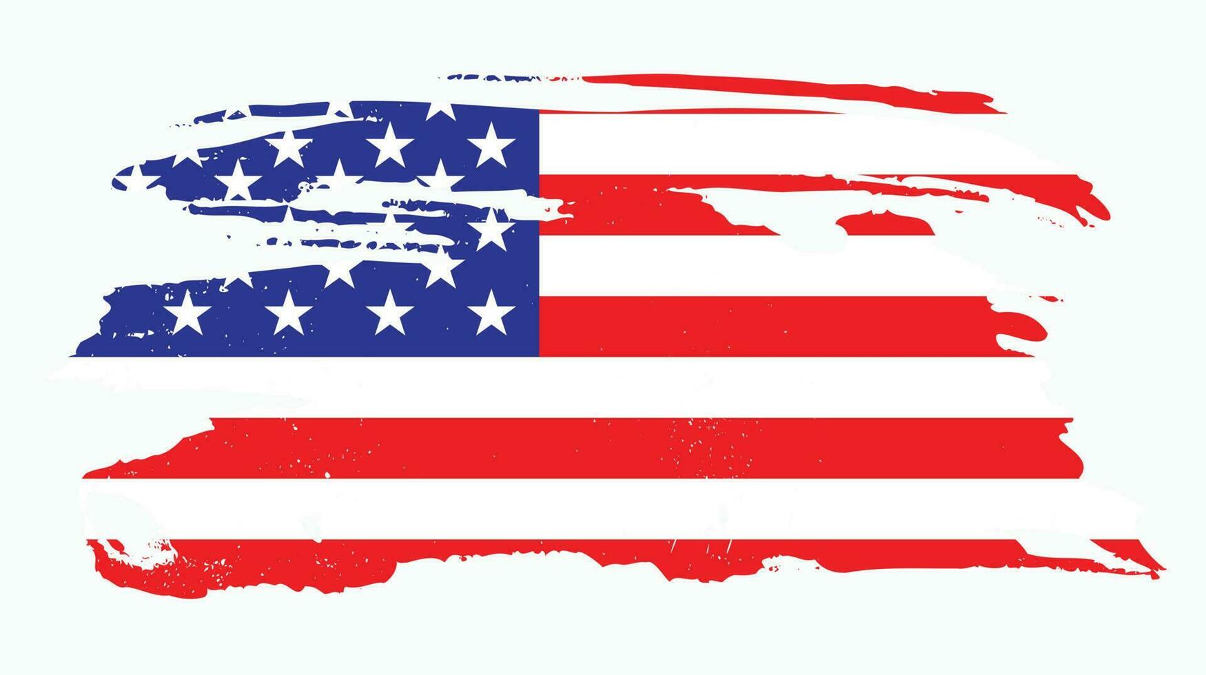 Faded grunge texture best American flag vector