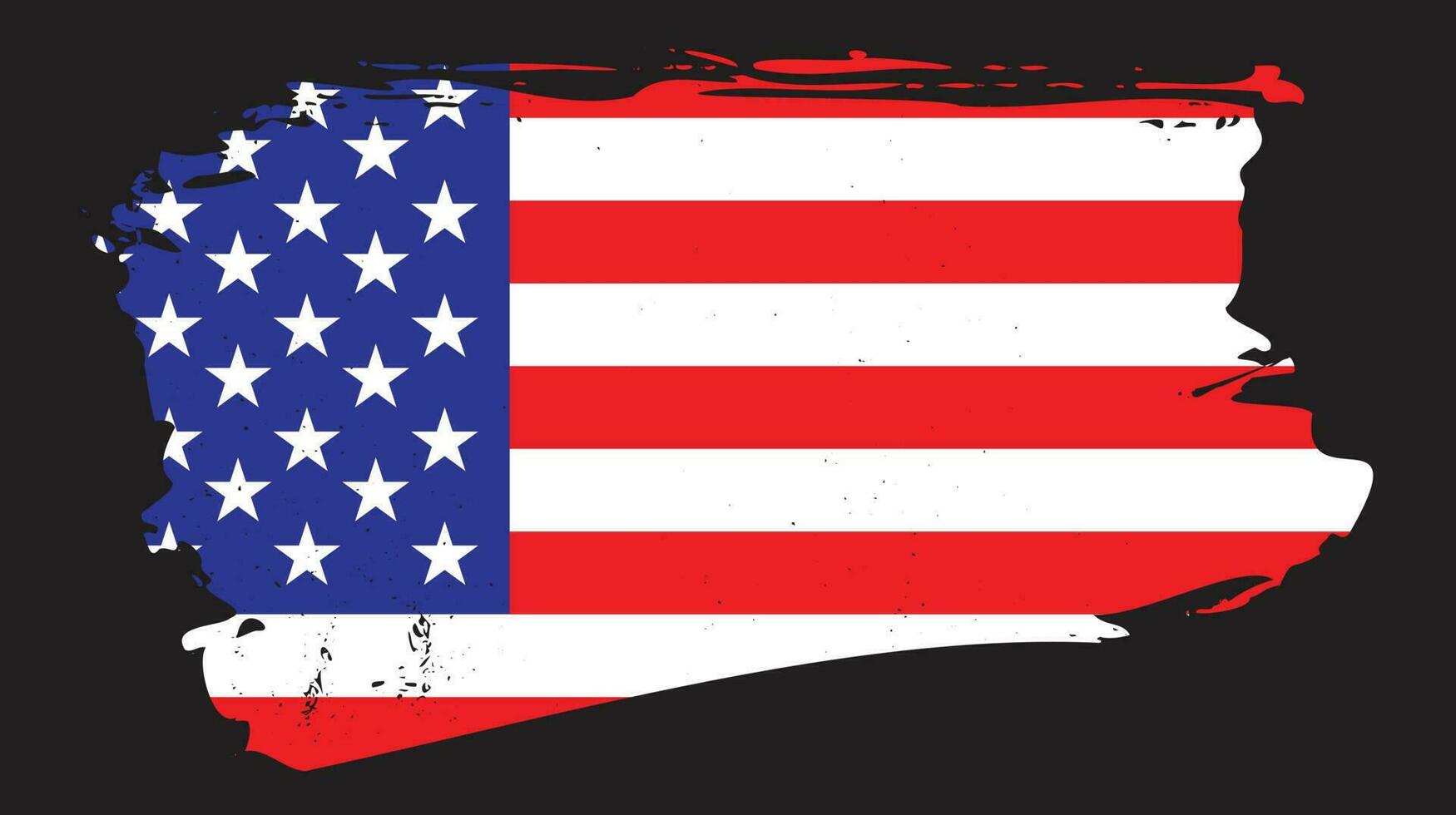 Grunge style distressed American flag vector