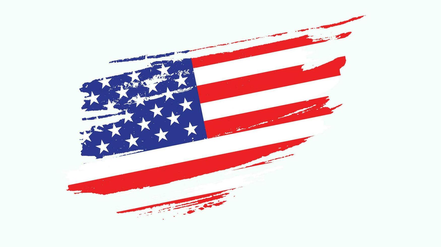 Faded grunge American flag vector