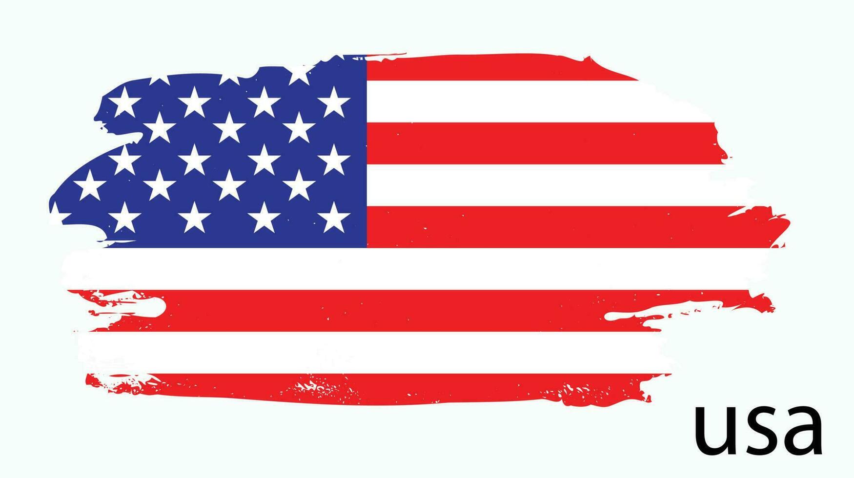 Faded grunge texture USA flag design vector