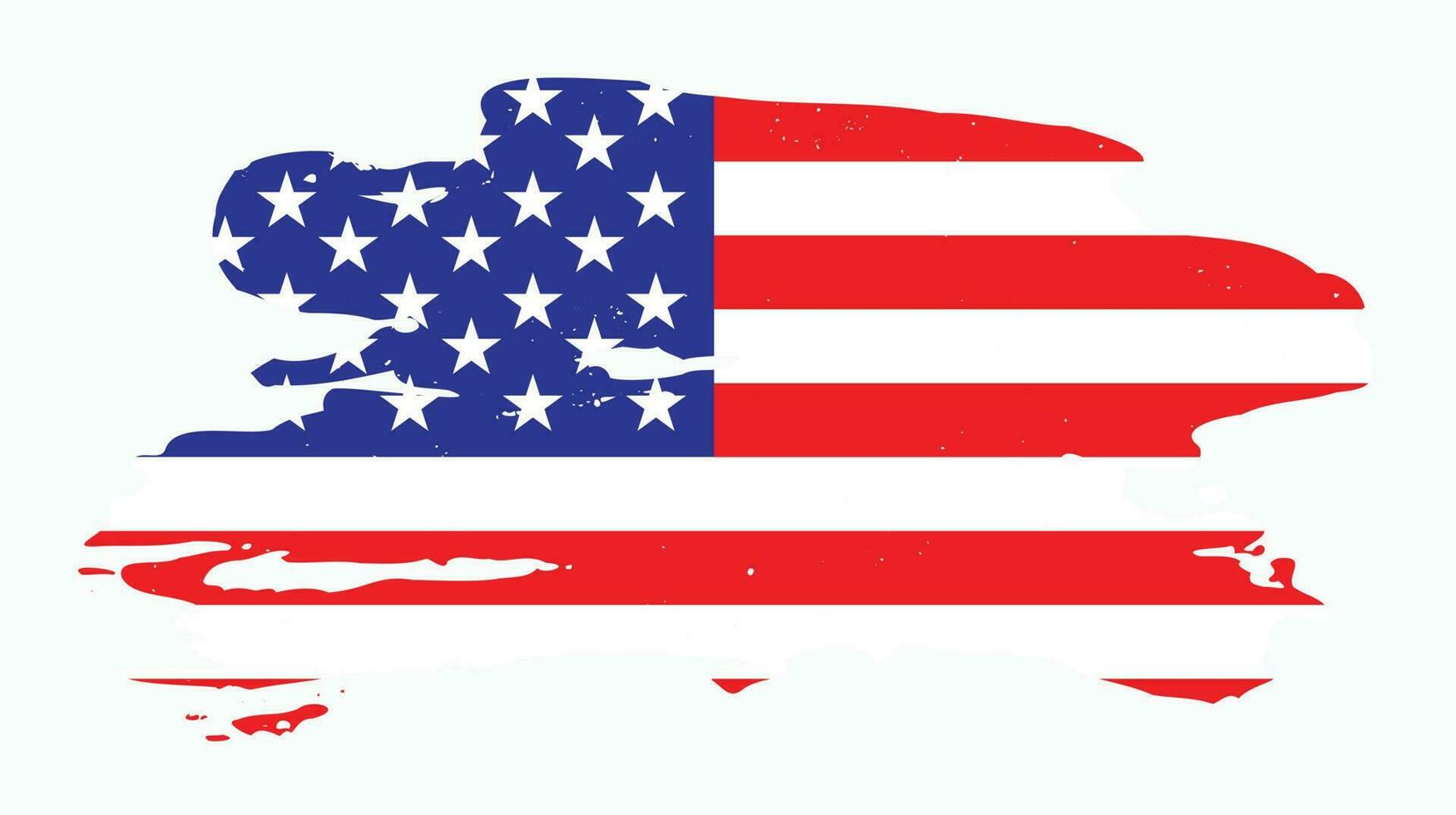 Colorful USA grunge texture flag design vector