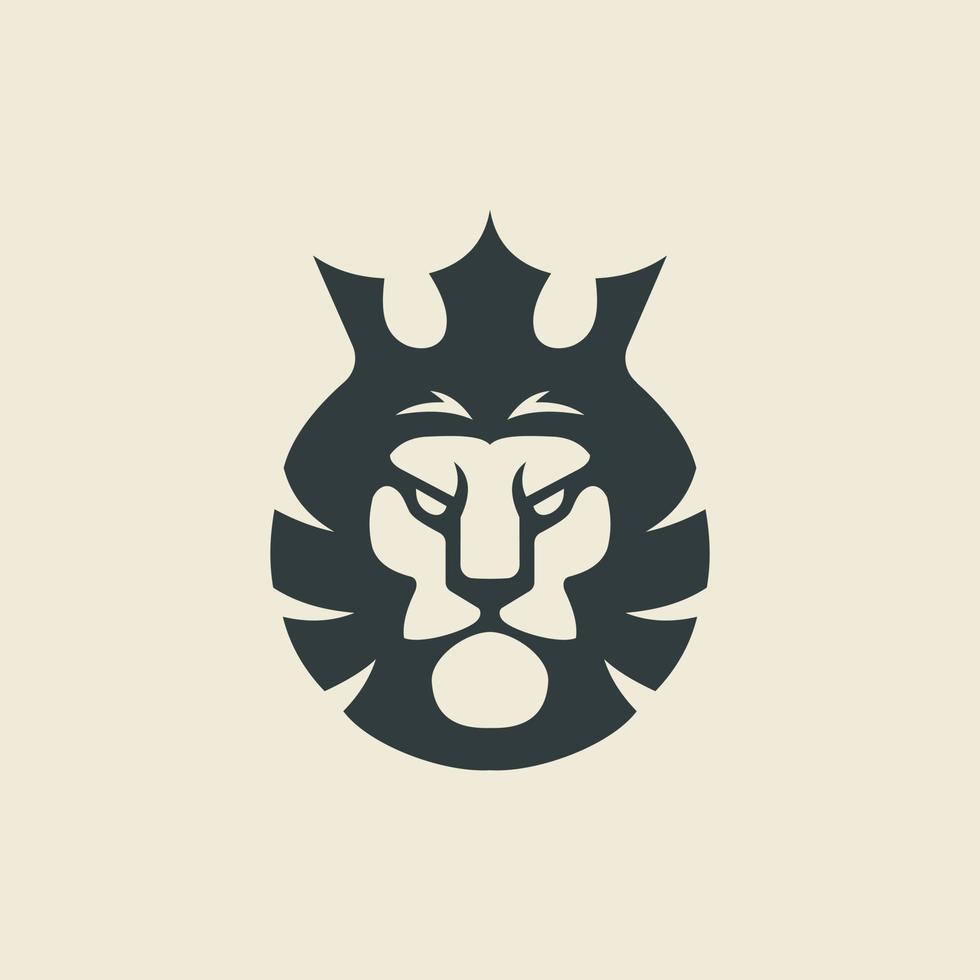 King Lion Animal Illustration Creative Logo vector