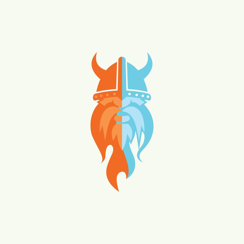 cabeza vikinga ilustración logotipo creativo vector