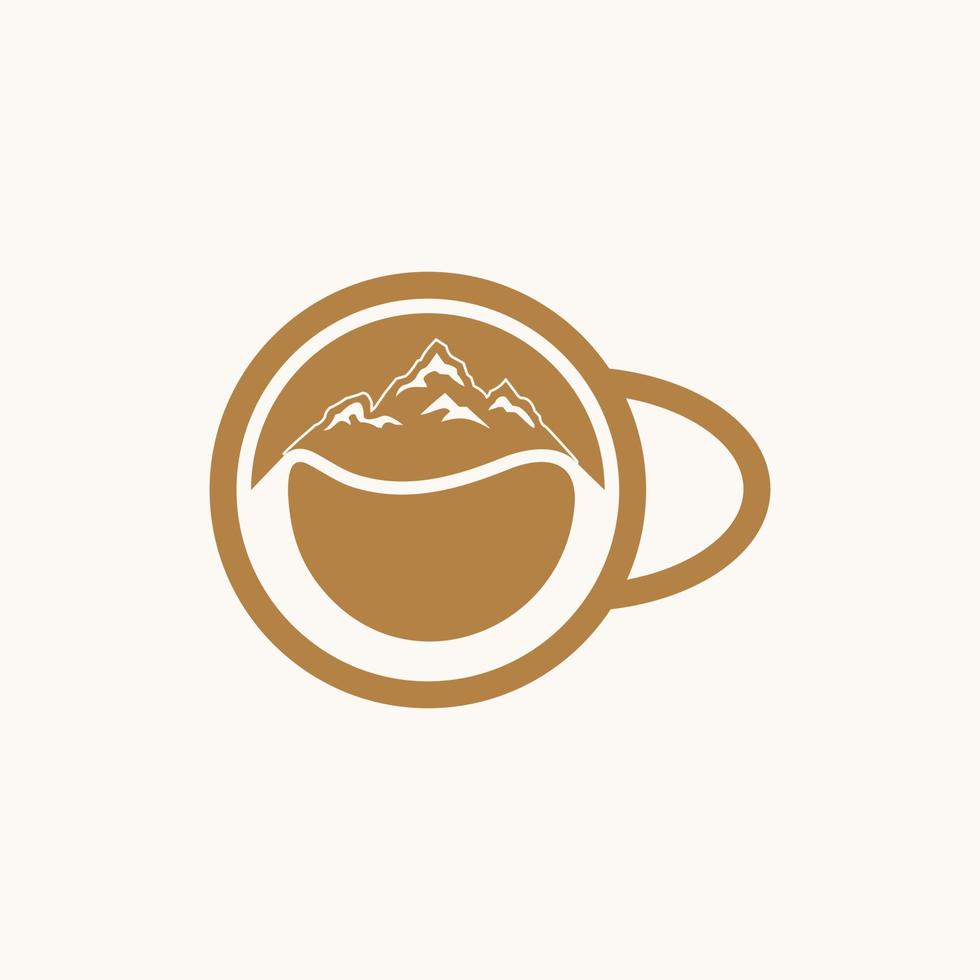 logotipo de ilustración abstracta de montaña de café vector