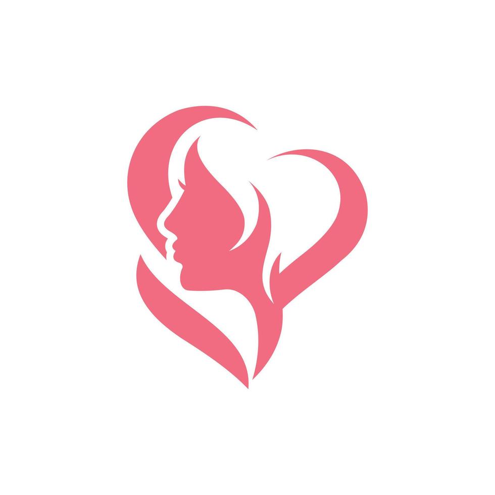 Love Woman Beauty Illustration Creative Logo vector