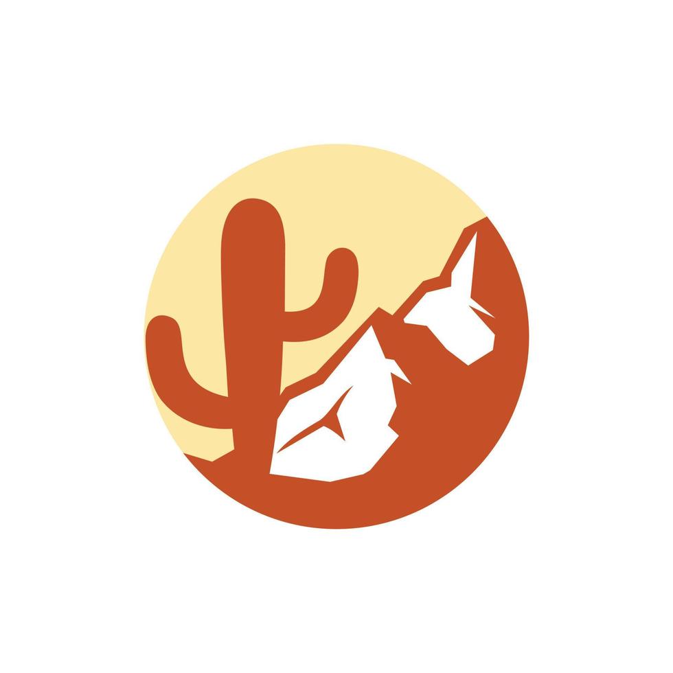 Cactus Mountain Illustration Creative Logo vector