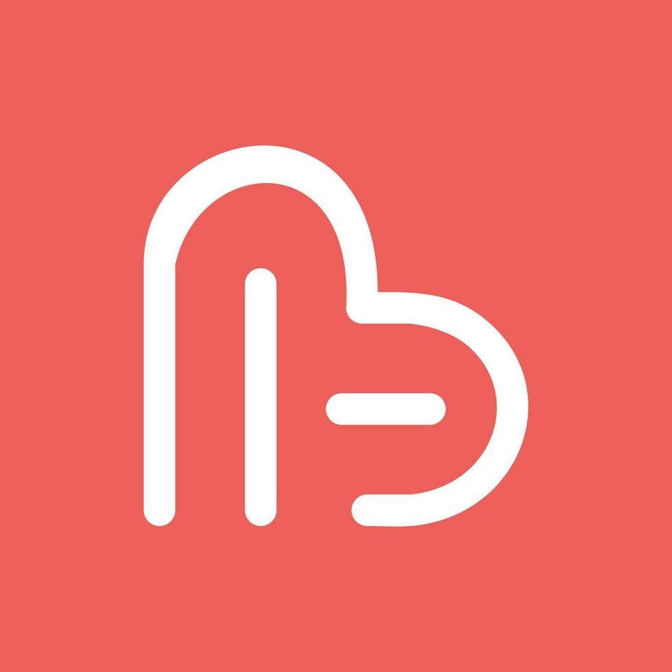 B Love Line Monogram Geometric Logo vector