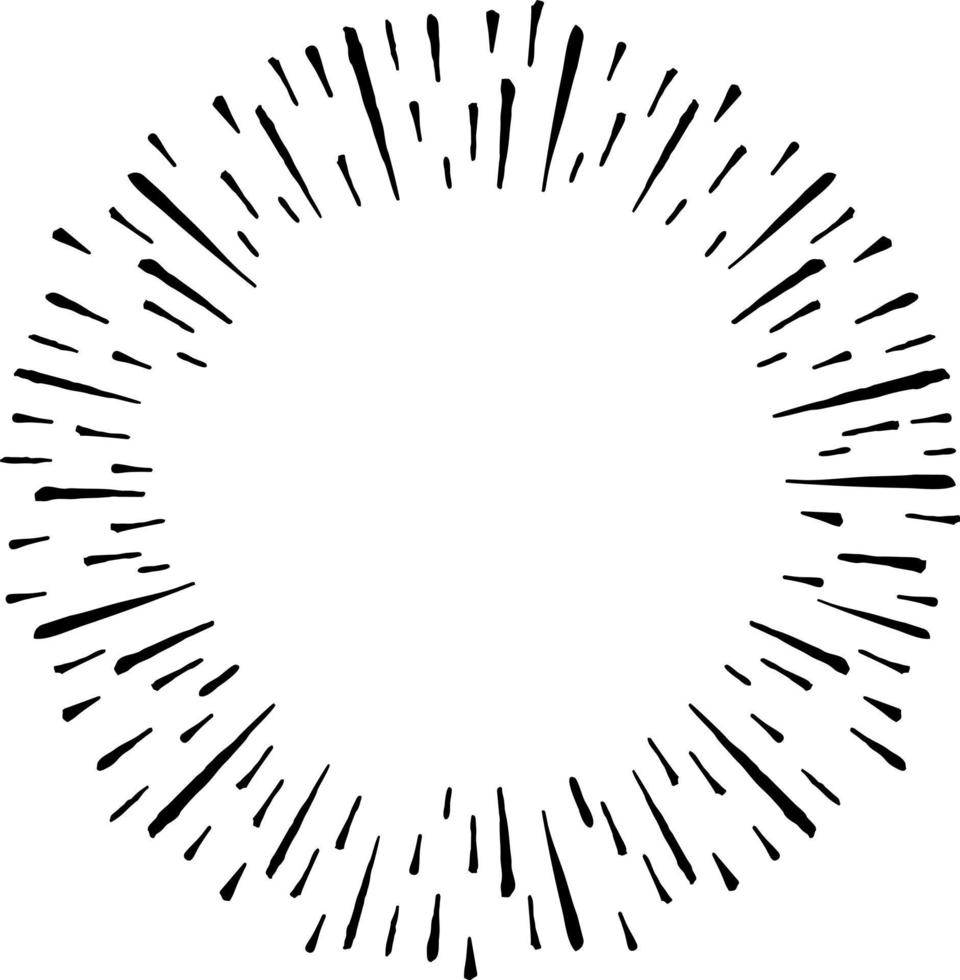 Starburst doodle design element. Sunburst frames sketch illustration vector