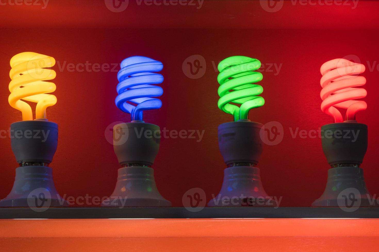 neon lamp on display stand photo