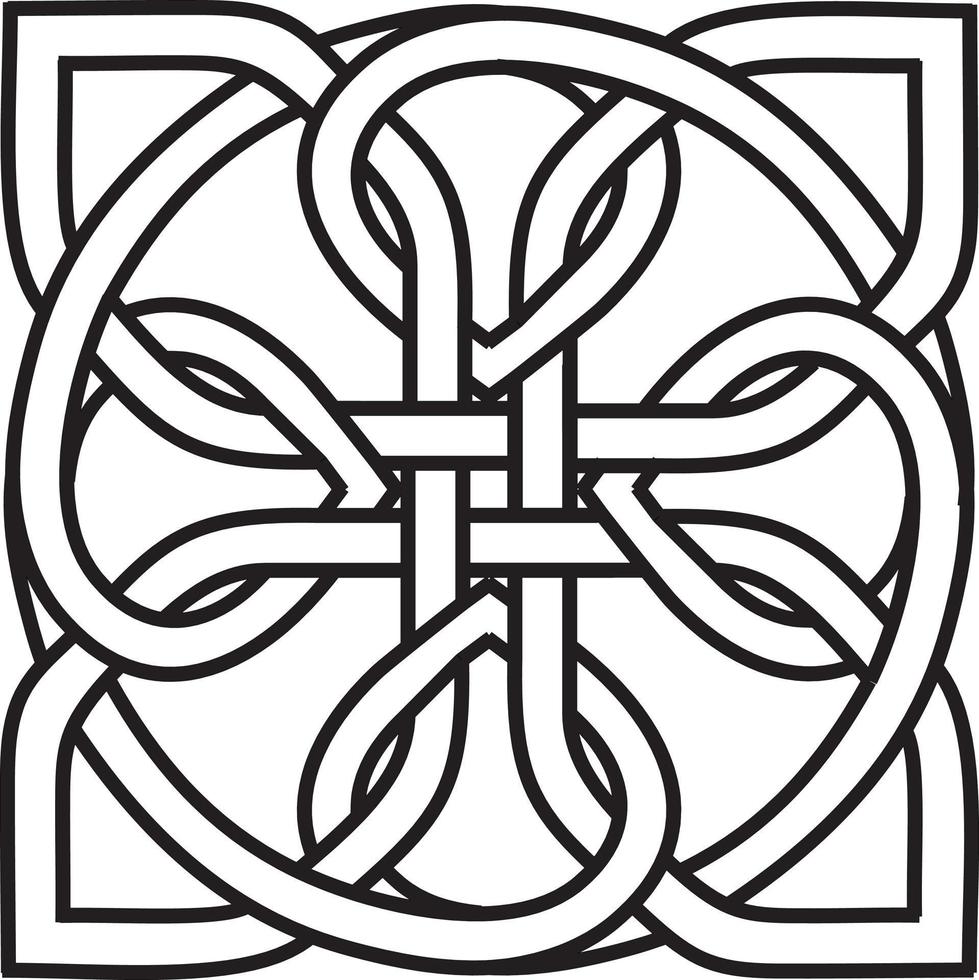 Medieval Celtic knot tattoo. Celtic, Irish knots ornament. Celtic symbol, endless knot shape vector icon, infinite spirit unity symbol, pagan circle tribal symbols graphics isolated
