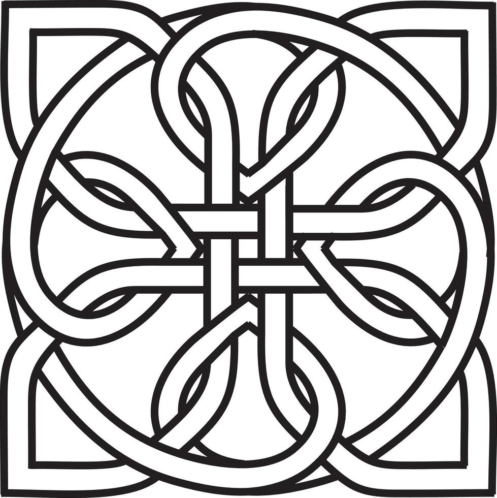 Medieval Celtic knot tattoo. Celtic, Irish knots ornament. Celtic symbol, endless knot shape vector icon, infinite spirit unity symbol, pagan circle tribal symbols graphics isolated