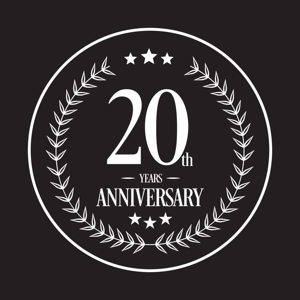 Luxury 20 years anniversary vector icon, logo. Graphic design element