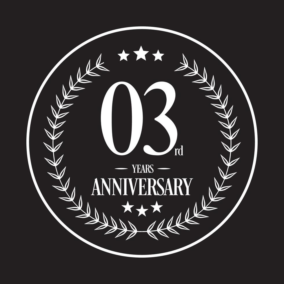 Luxury 3 years anniversary vector icon, logo. Graphic design element