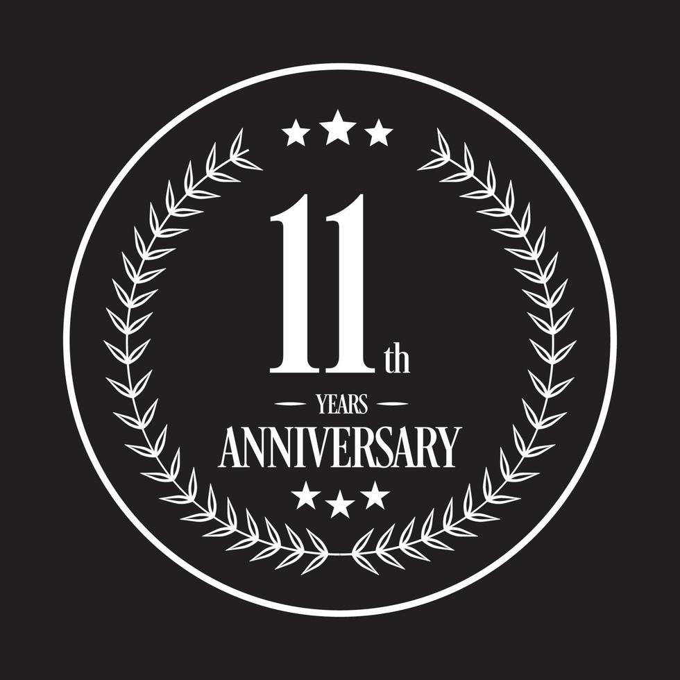 Luxury 11 years anniversary vector icon, logo. Graphic design element