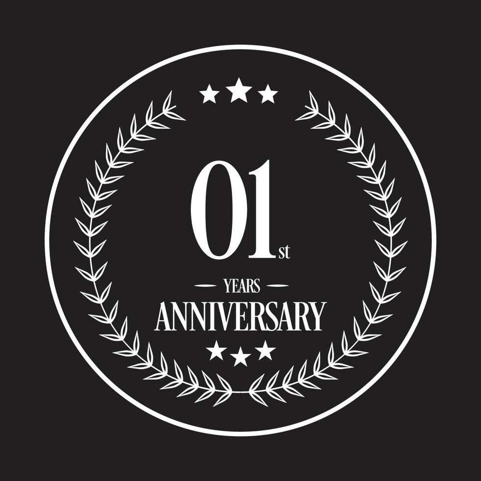 Luxury 01 years anniversary vector icon, logo. Graphic design element