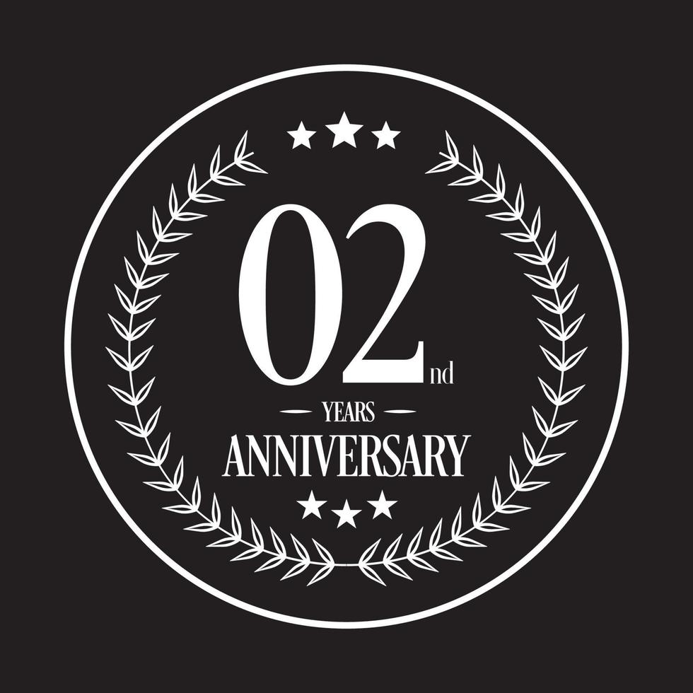 Luxury 2 years anniversary vector icon, logo. Graphic design element