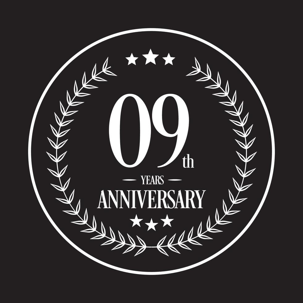 Luxury 9 years anniversary vector icon, logo. Graphic design element