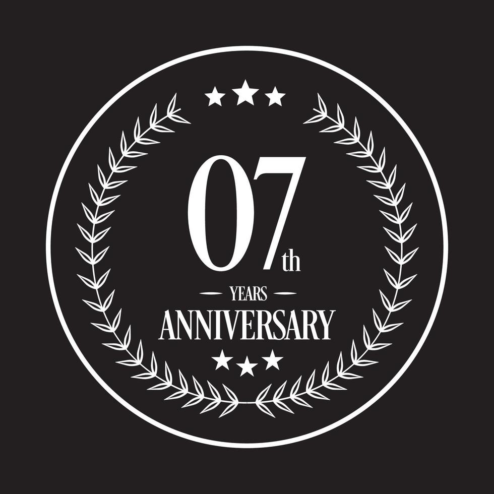 Luxury 7 years anniversary vector icon, logo. Graphic design element