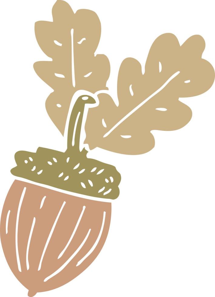 cartoon doodle acorn vector