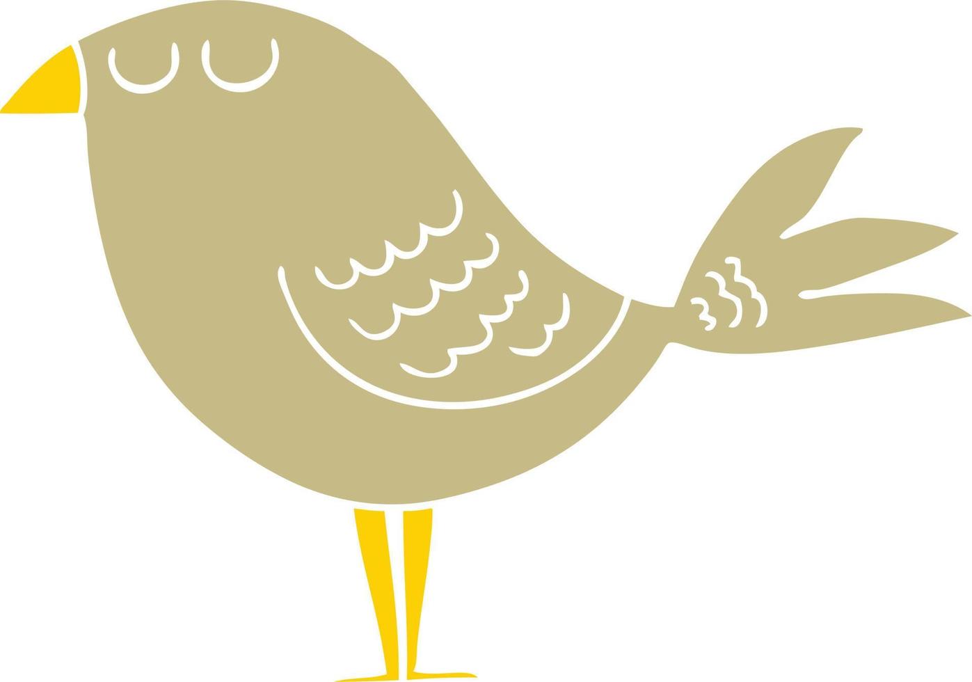 flat color style cartoon bird vector