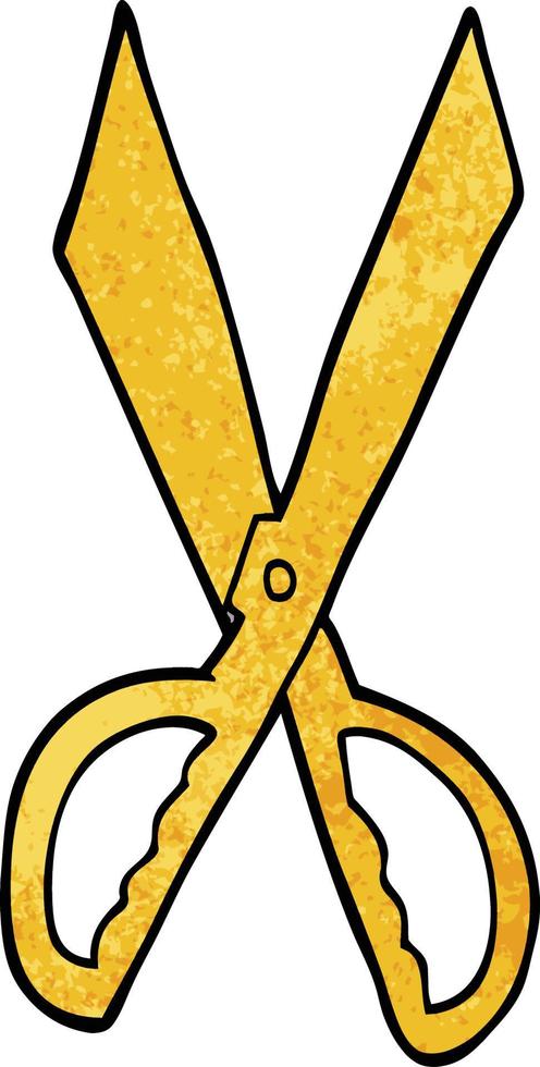 cartoon doodle sewing scissors vector