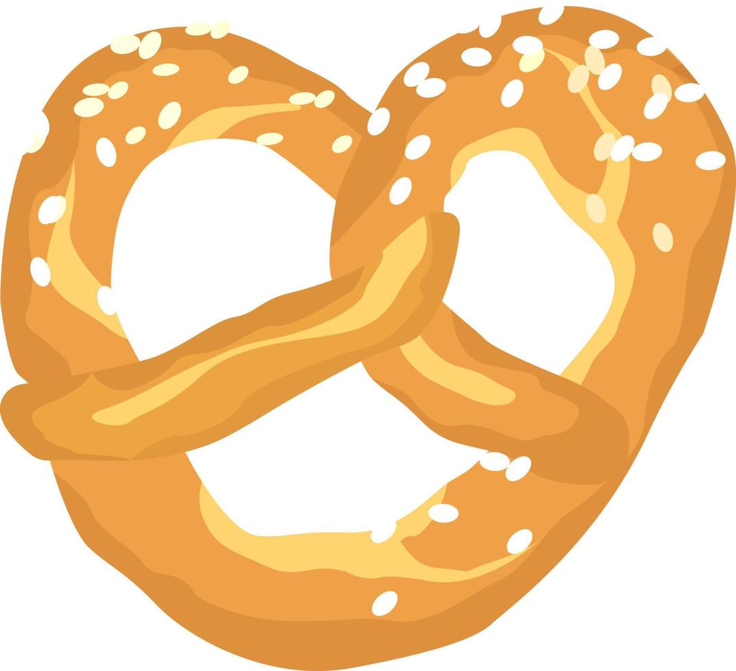 Traditional  Bavarian pretzel  . Vector illustration food  isolated on white background.