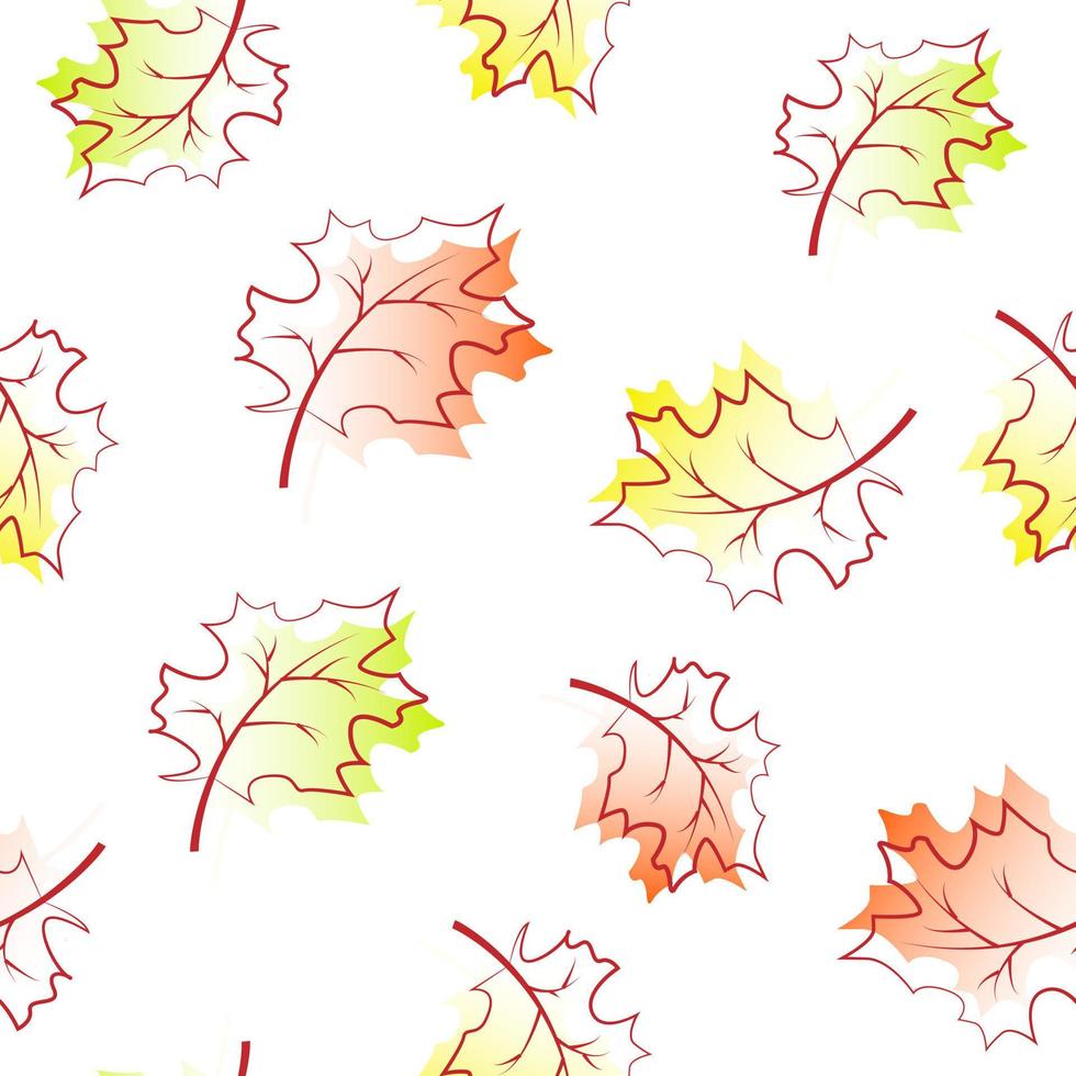 autumn seamless pattern with leaves vector