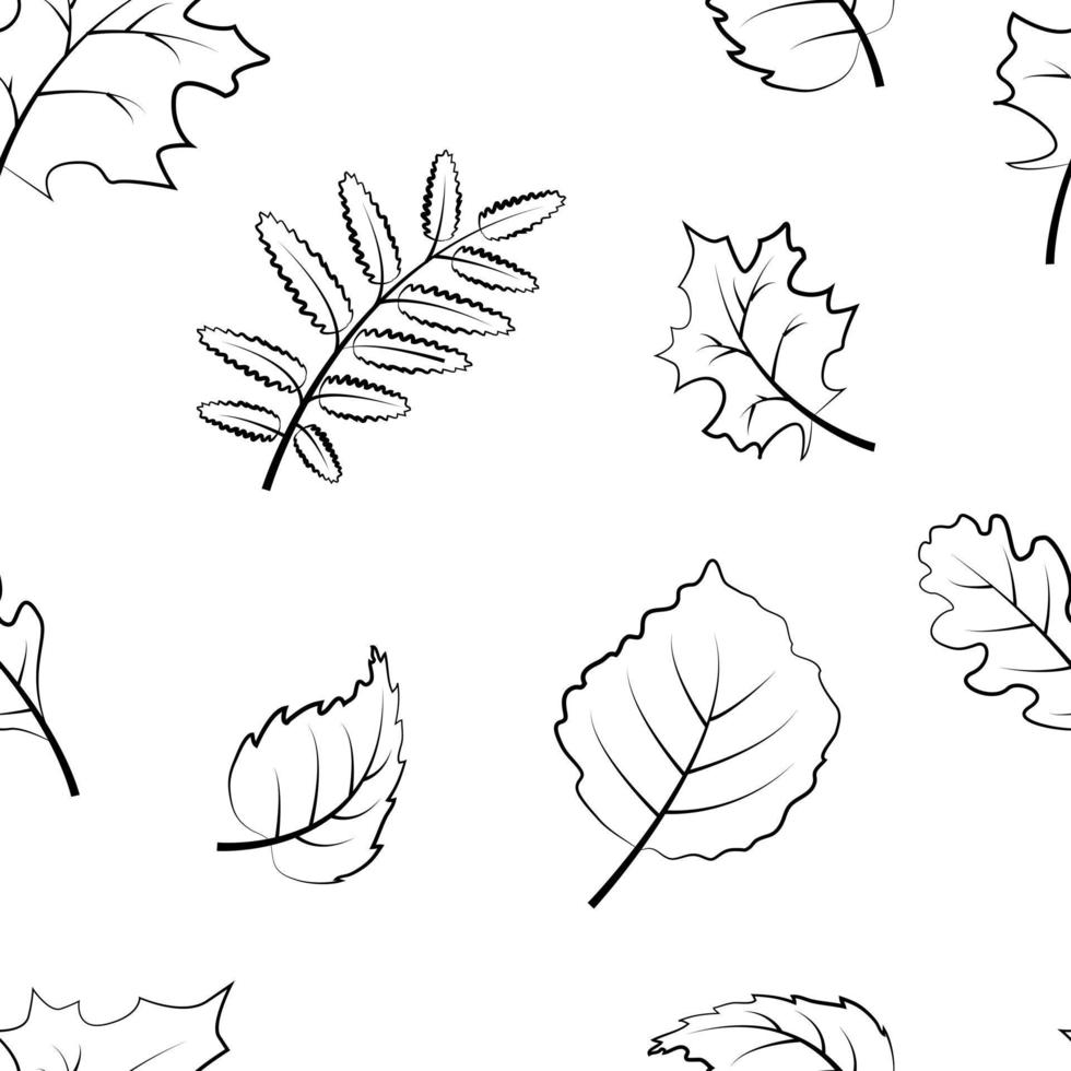 autumn seamless pattern with leaves vector