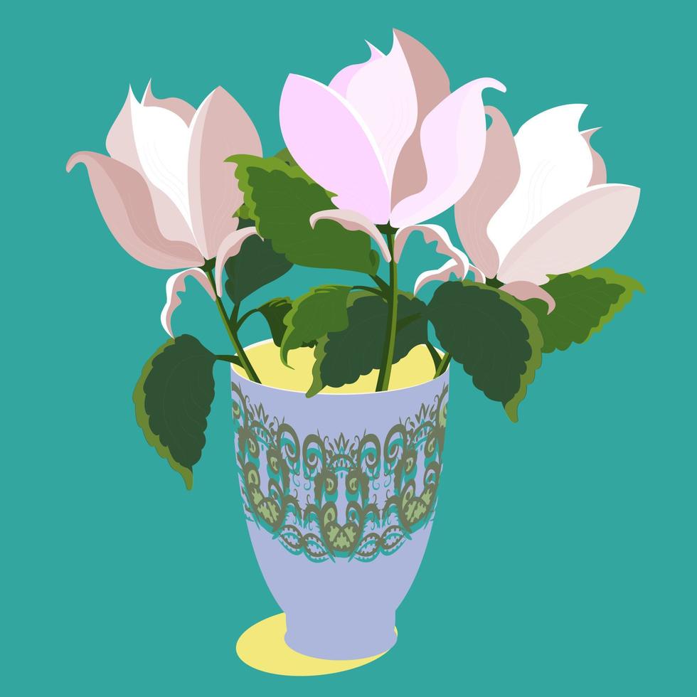 flores en un jarrón.ilustración vectorial de ramo vector