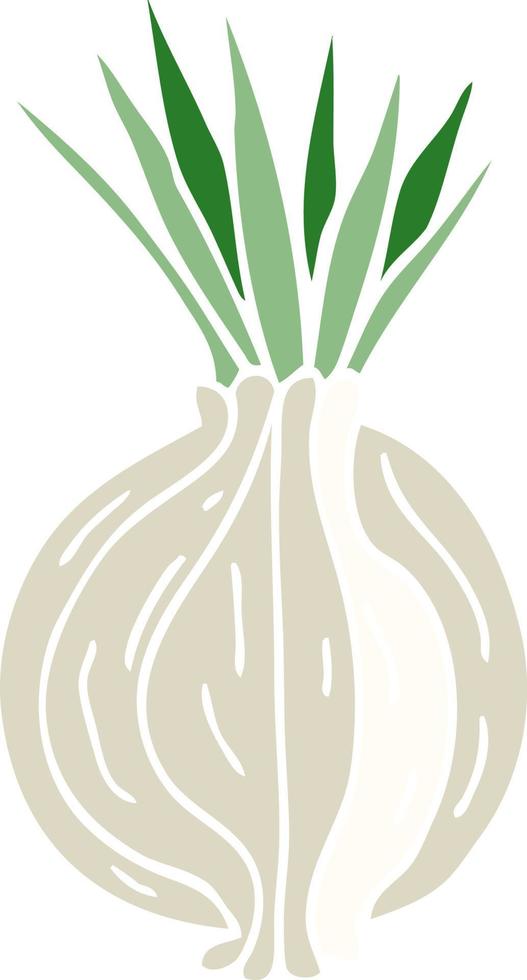 cartoon doodle sprouting onion vector