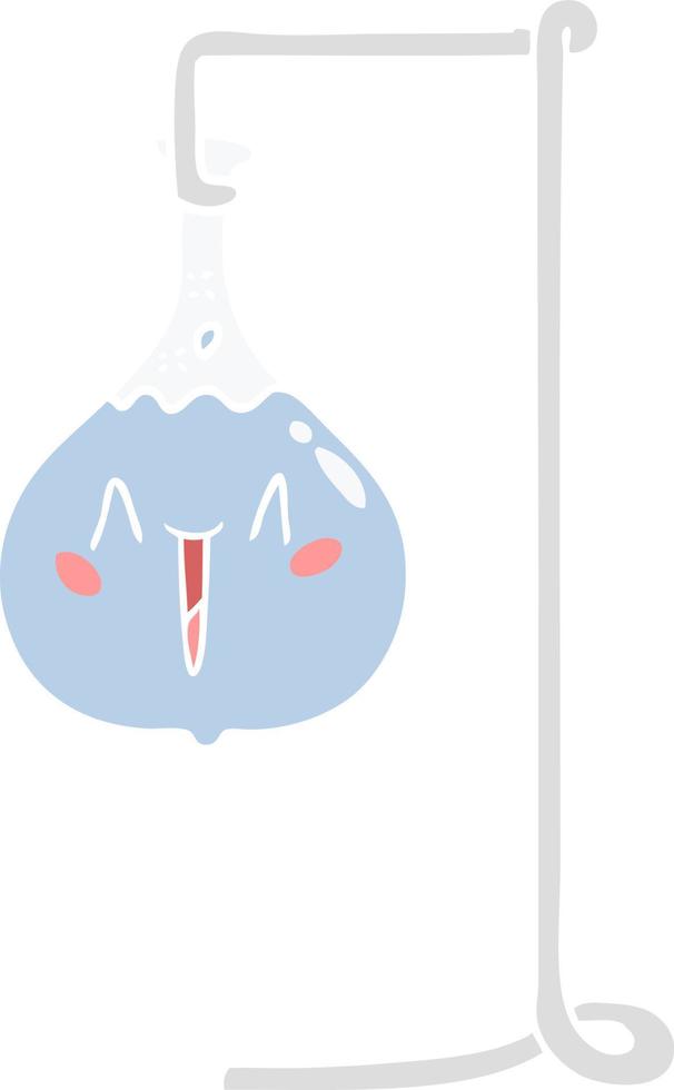 happy flat color style cartoon science experiment vector