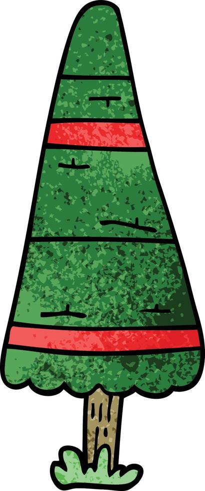 cartoon doodle christmas tree vector