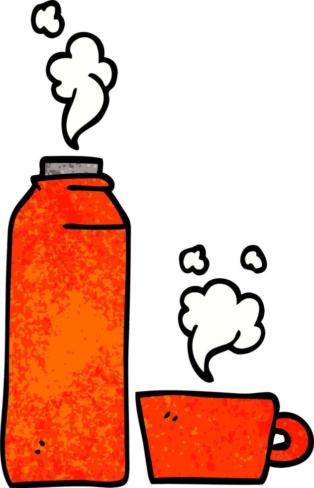 cartoon doodle hot drinks flask vector