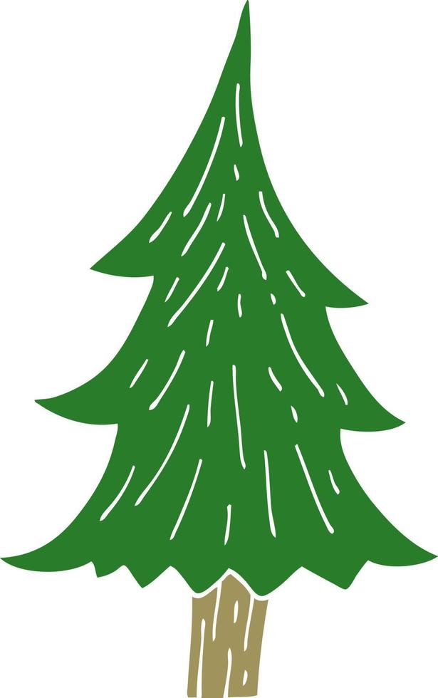 cartoon doodle pine trees vector