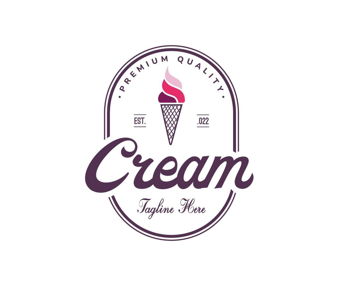 Ice cream logo design template vector