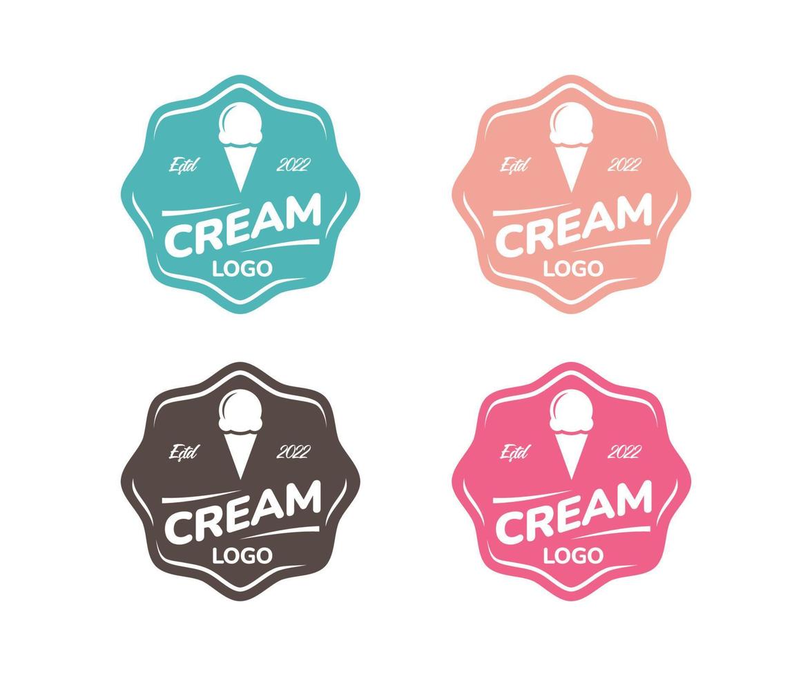 Modern ice cream logo template vector