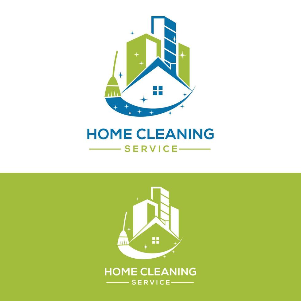 diseño de logotipo de servicio de limpieza de casas vector