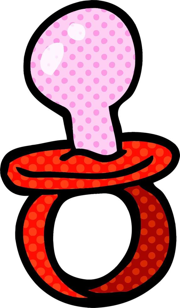 cartoon doodle baby pacifier vector