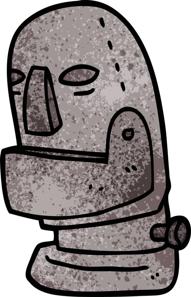 cartoon doodle robot head vector