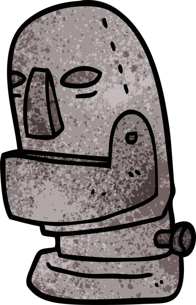 caricatura, garabato, robot, cabeza vector