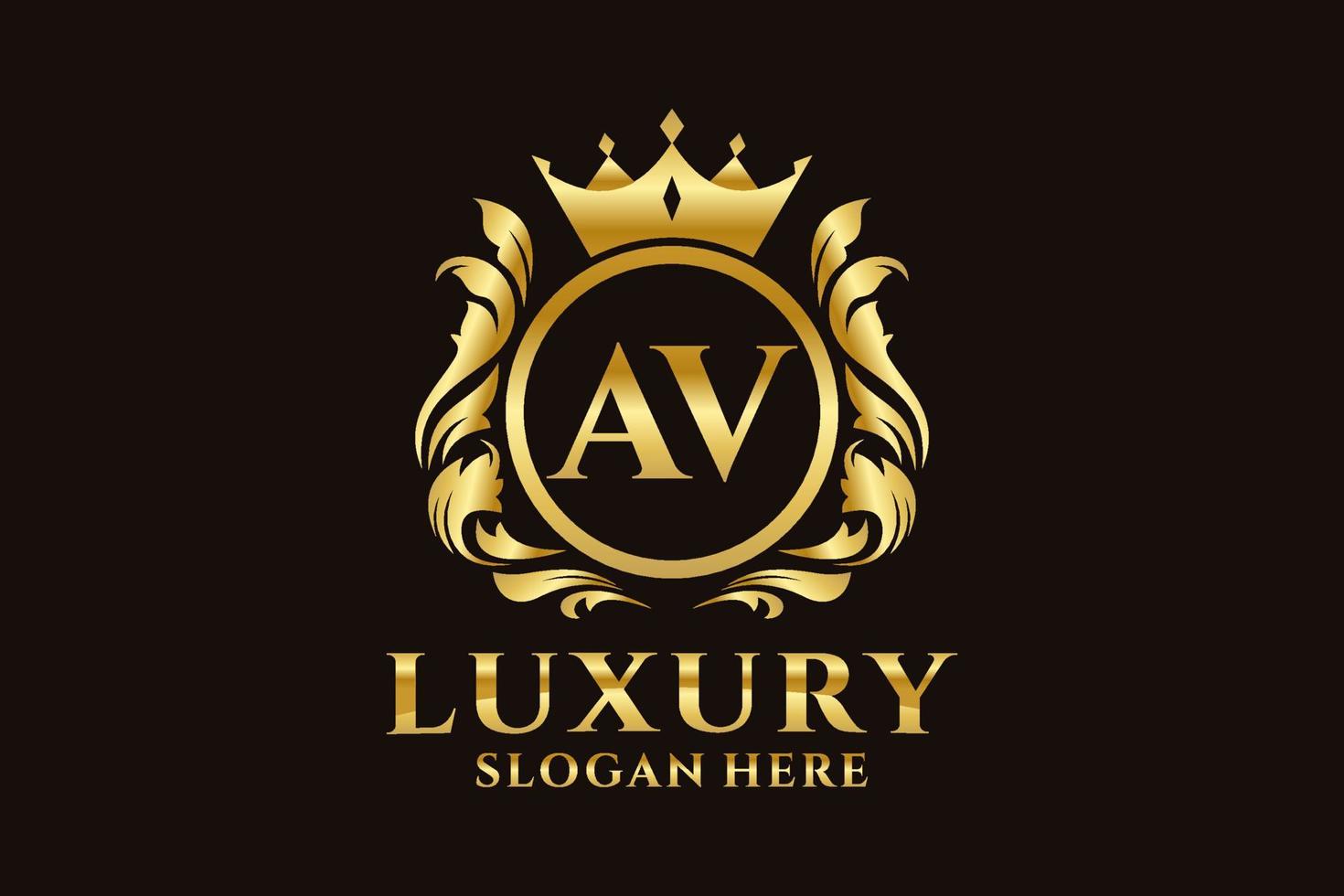 Initial AV Letter Royal Luxury Logo template in vector art for luxurious branding projects and other vector illustration.