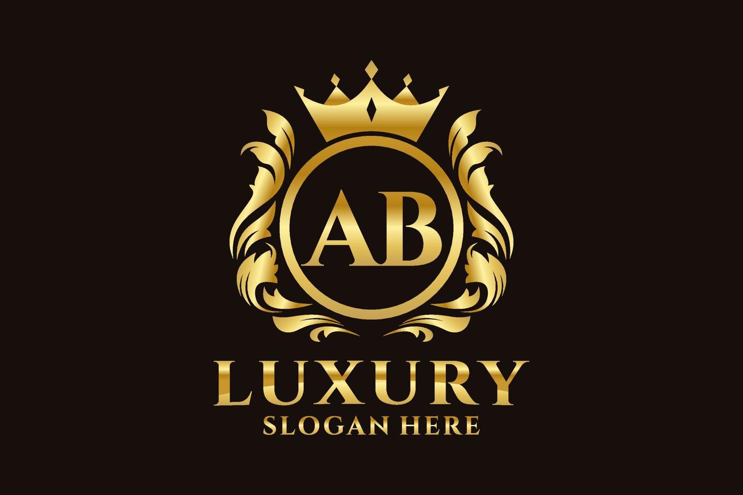 Initial AB Letter Royal Luxury Logo template in vector art for luxurious branding projects and other vector illustration.