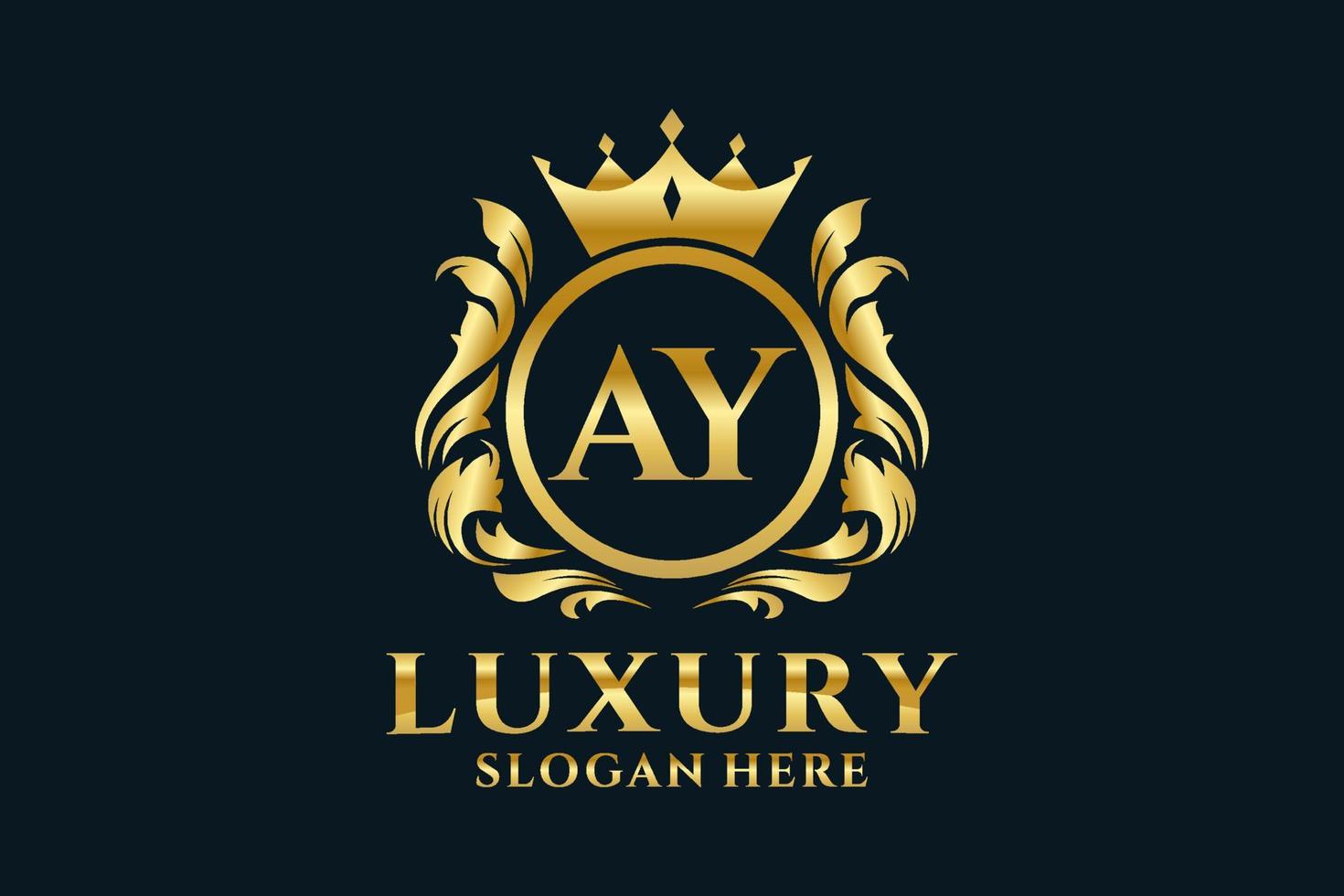 Initial AY Letter Royal Luxury Logo template in vector art for luxurious branding projects and other vector illustration.