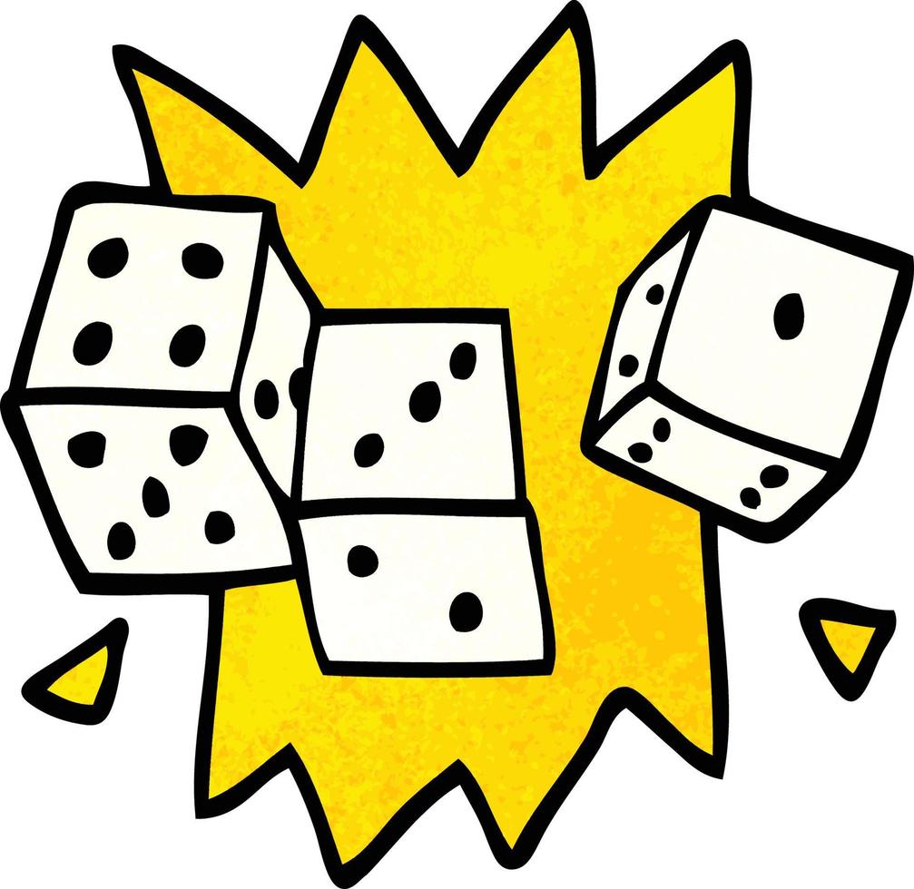 cartoon doodle lucky dice vector