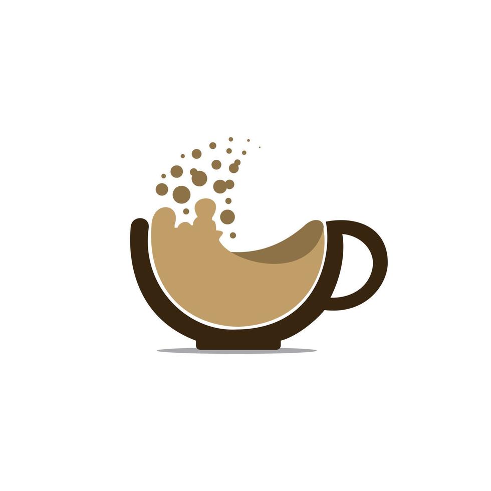 Cup of coffee vector logo design template. vector cup illustration