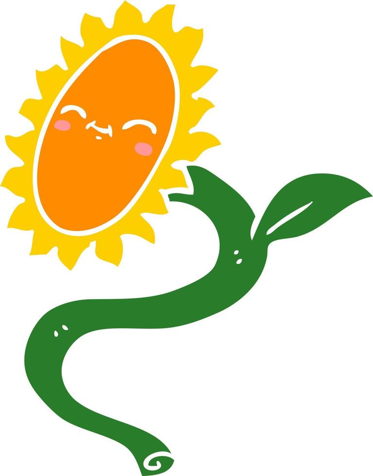 flat color style cartoon sunflower vector