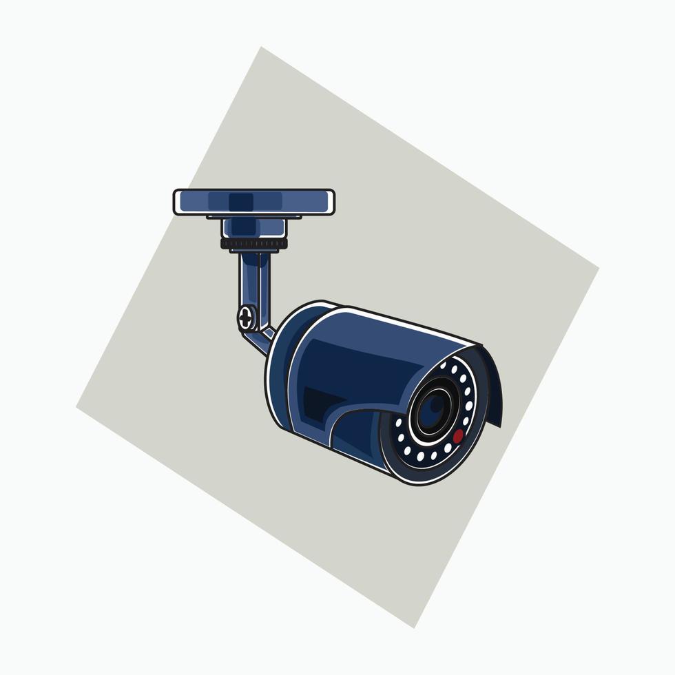 icono cctv azul - icono de color, símbolo, logotipo de dibujos animados para el sistema de seguridad vector