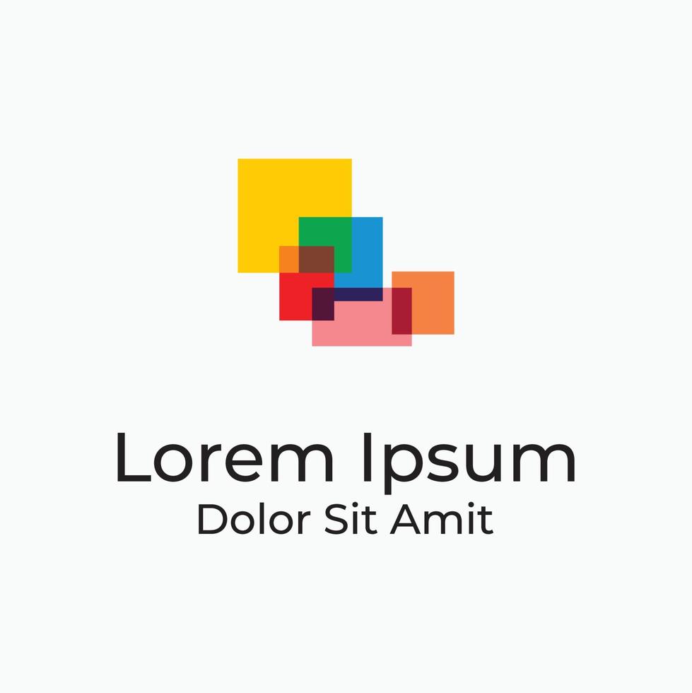 concepto de icono de tipo de logotipo rectangular abstracto aislado en blanco vector