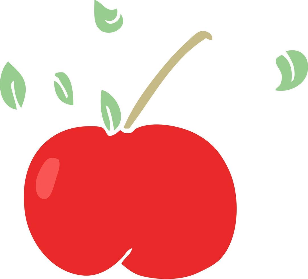 cartoon doodle juicy apple vector